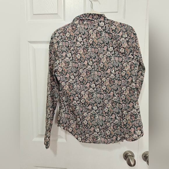 J. Crew Liberty London Floral Print Blouse 100% Cotton 10 - Picture 8 of 9